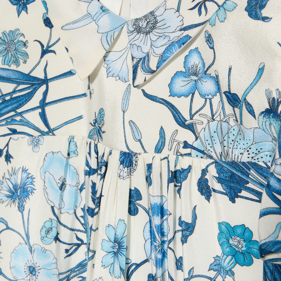 Baby printed crêpe de chine dress