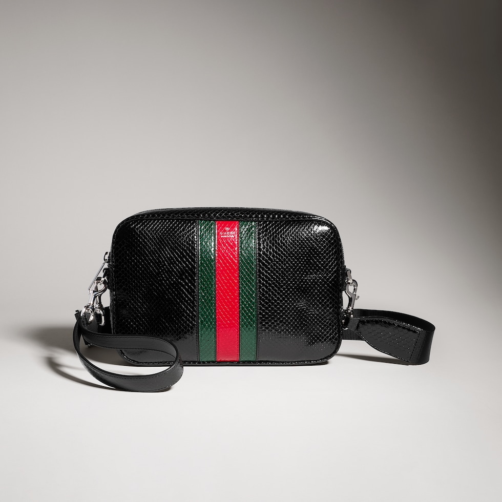 Web Trademark python small crossbody bag