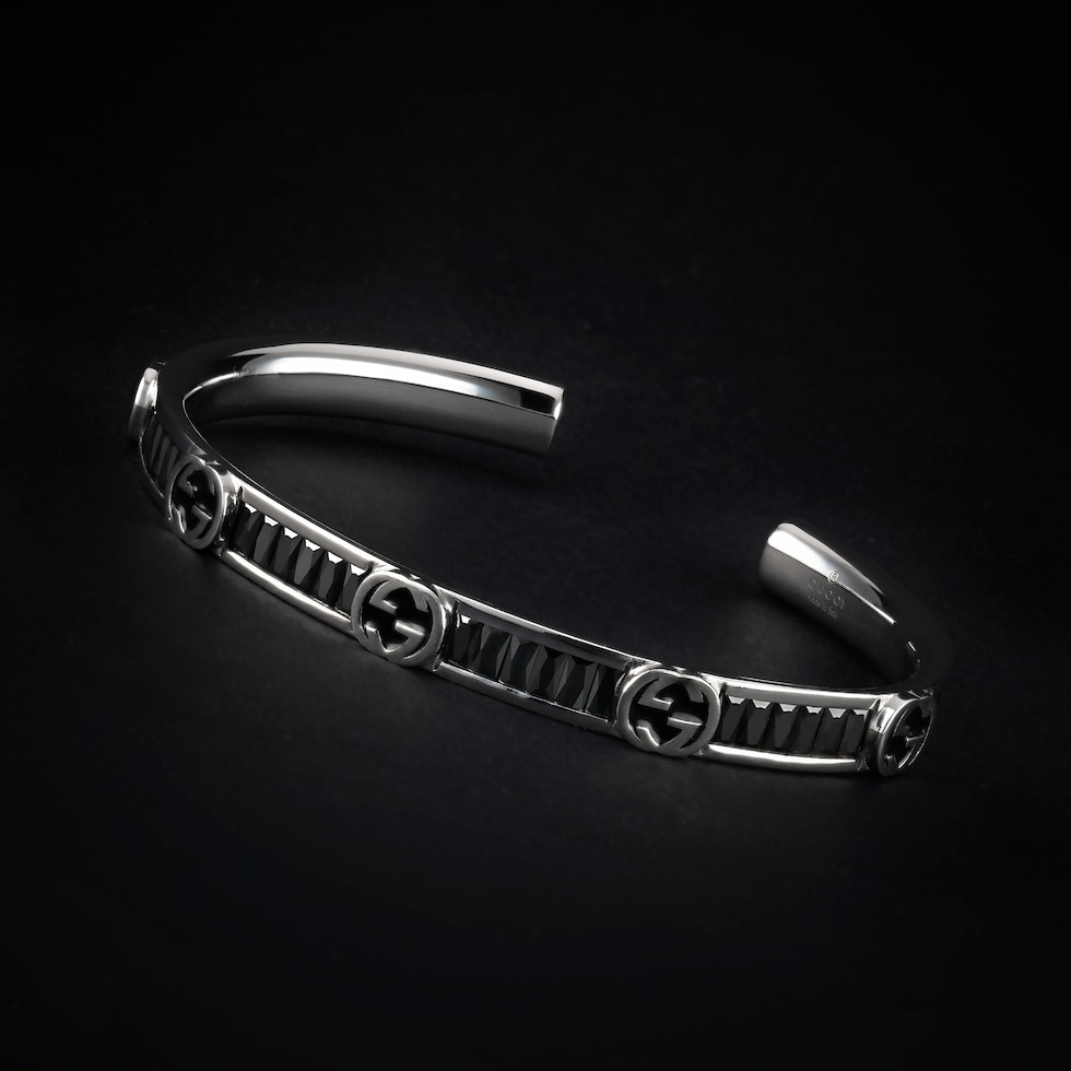 Gucci Interlocking crystal bangle bracelet