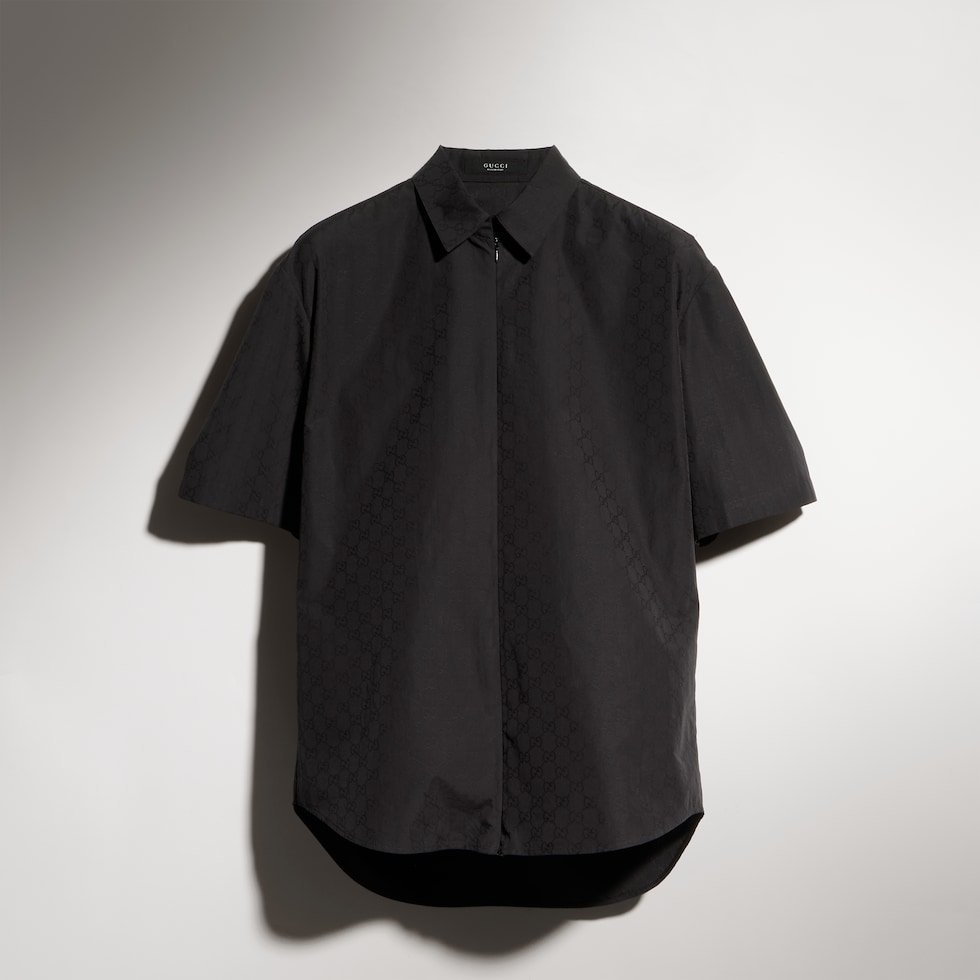 GG cotton poplin zip shirt