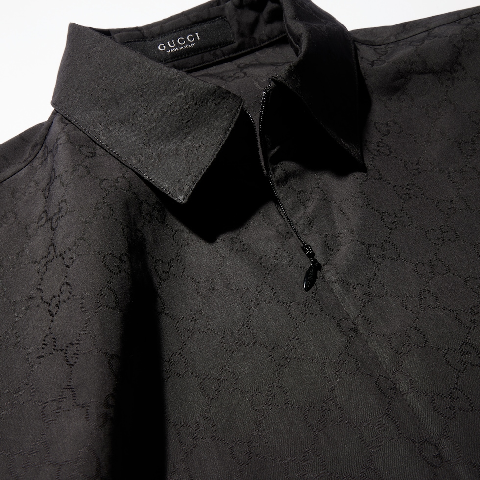 GG cotton poplin zip shirt
