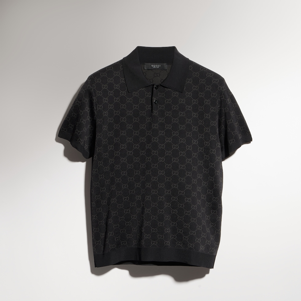 Viscose GG jacquard polo shirt