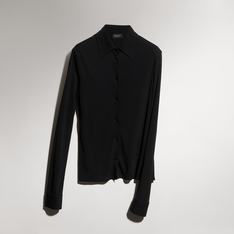 Light viscose crêpe jersey shirt