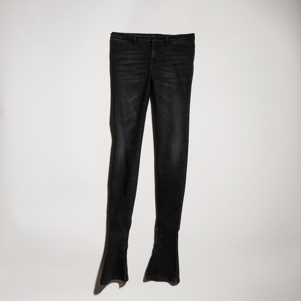 Fitted stretch cotton denim pants