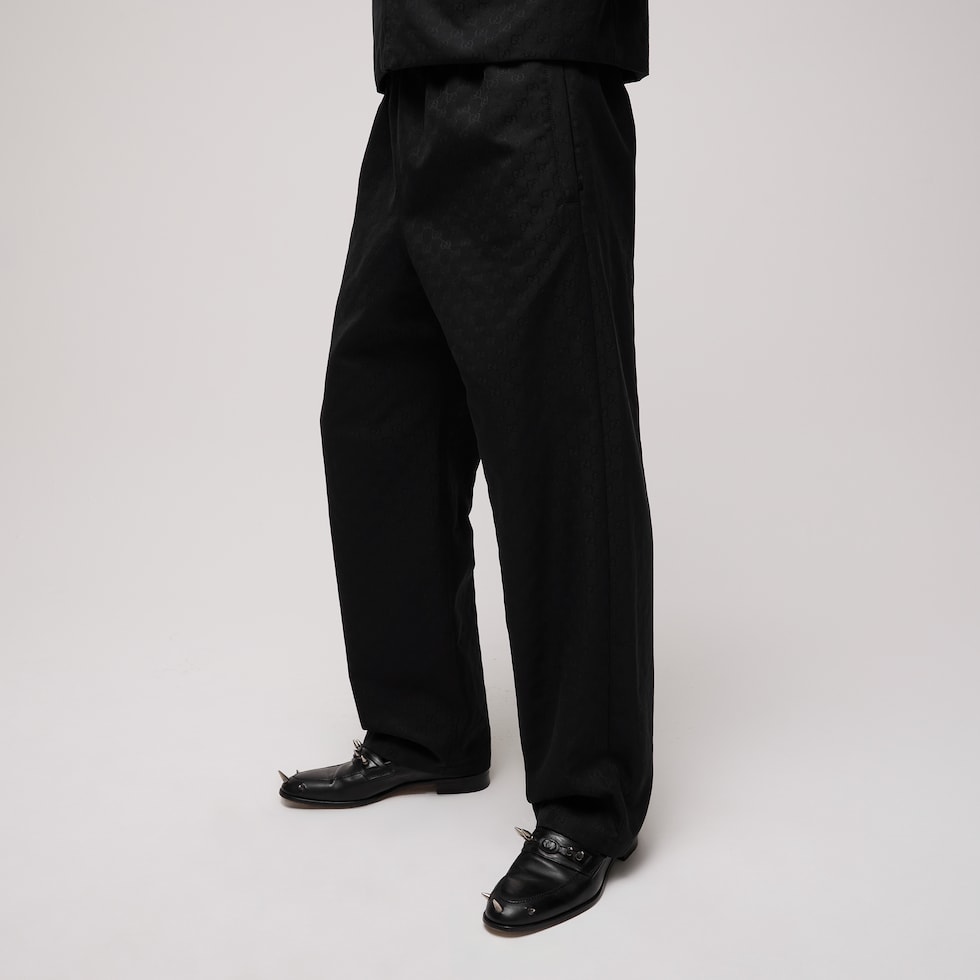 Pantalón de ocio de lona de algodón con GG
