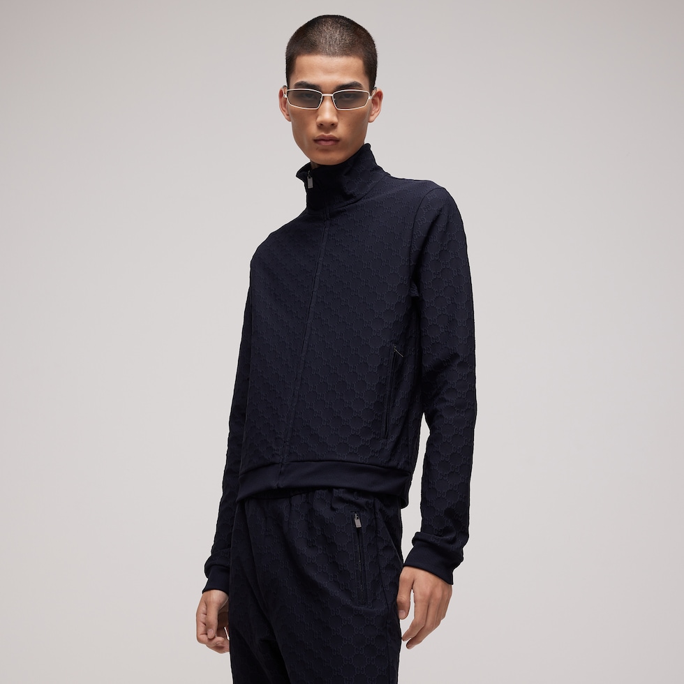 Sweatshirt aus GG Jerseyjacquard mit Reißverschluss