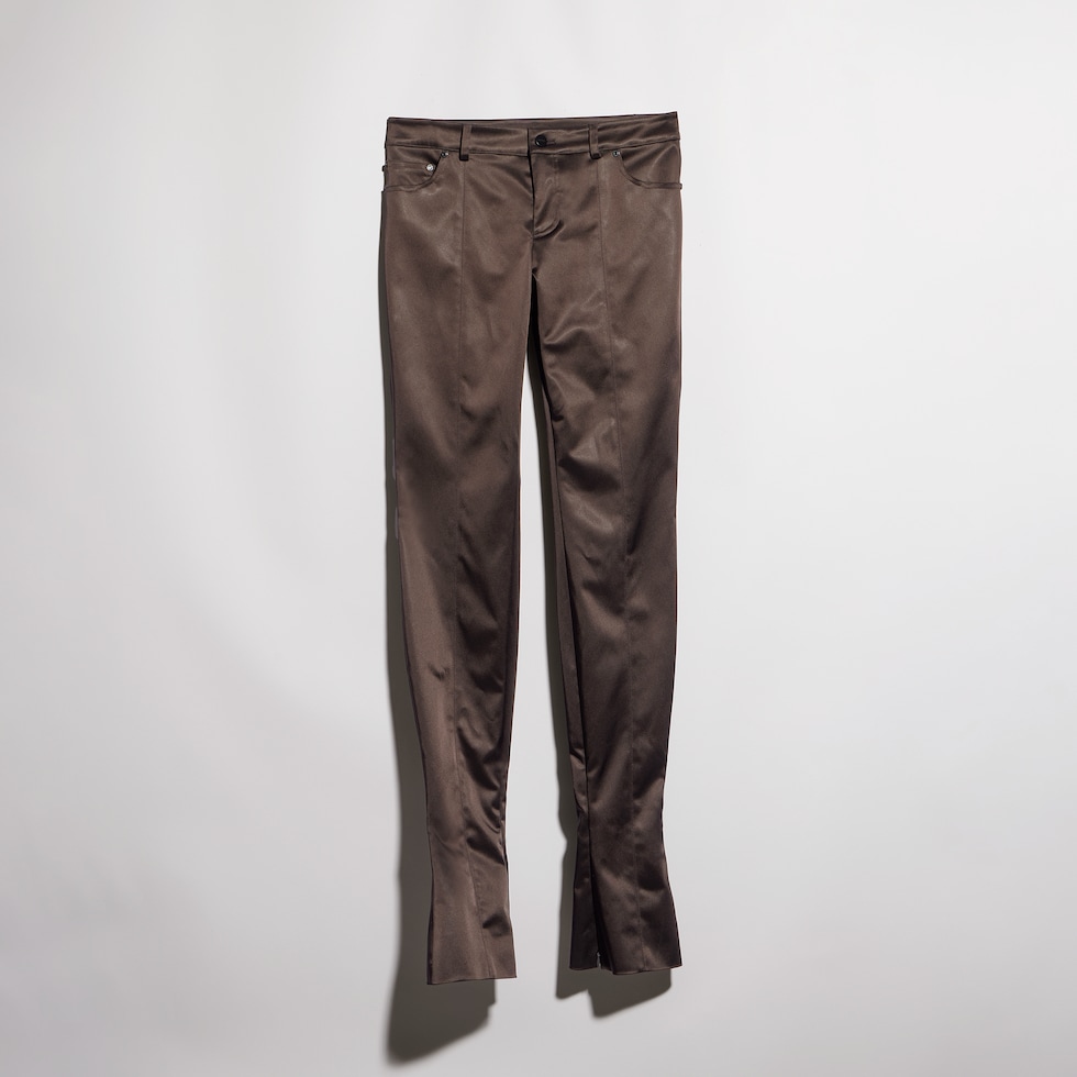 Pantalones de tejido duquesa de acetato elástico