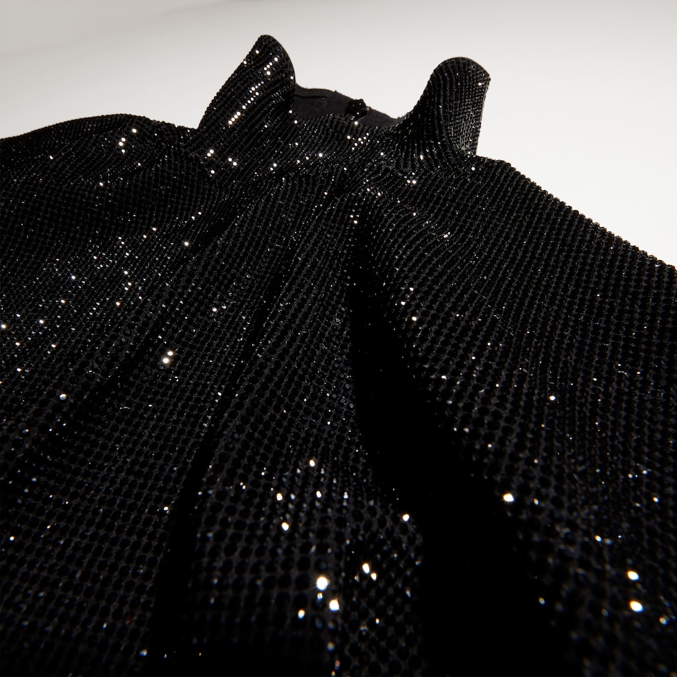 Stretch nylon jersey dress with crystals
