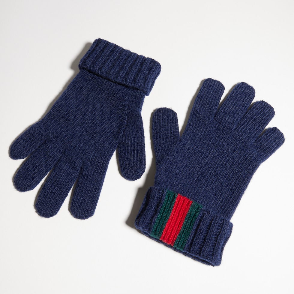 Gants pour enfant en laine avec bande Web