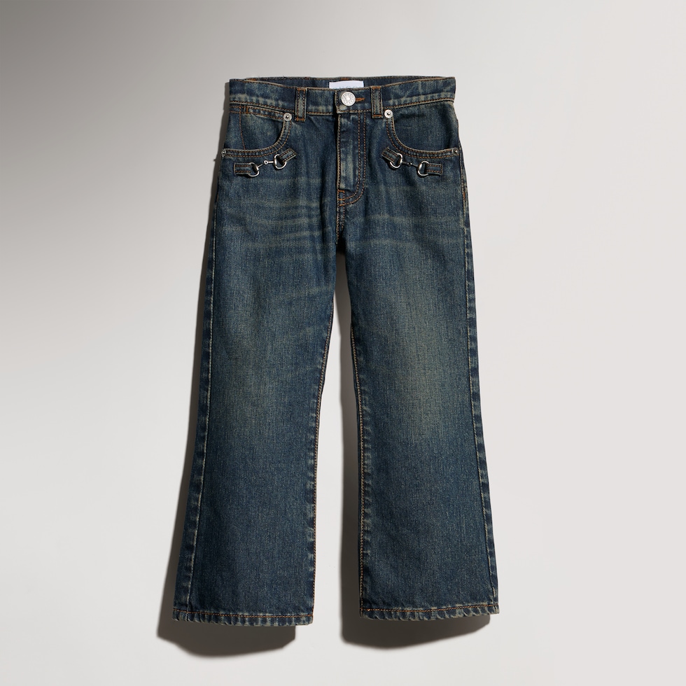 Children's denim pants with Horsebit