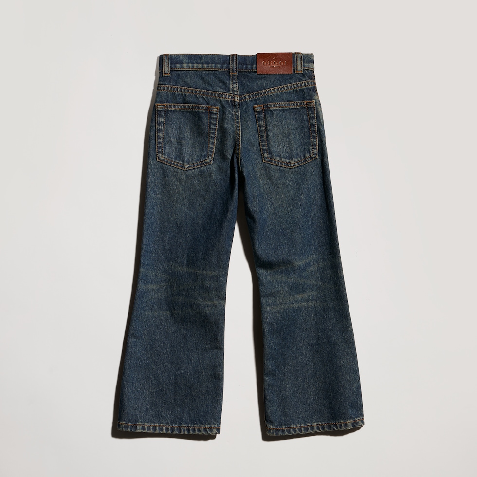 Children's denim pants with Horsebit