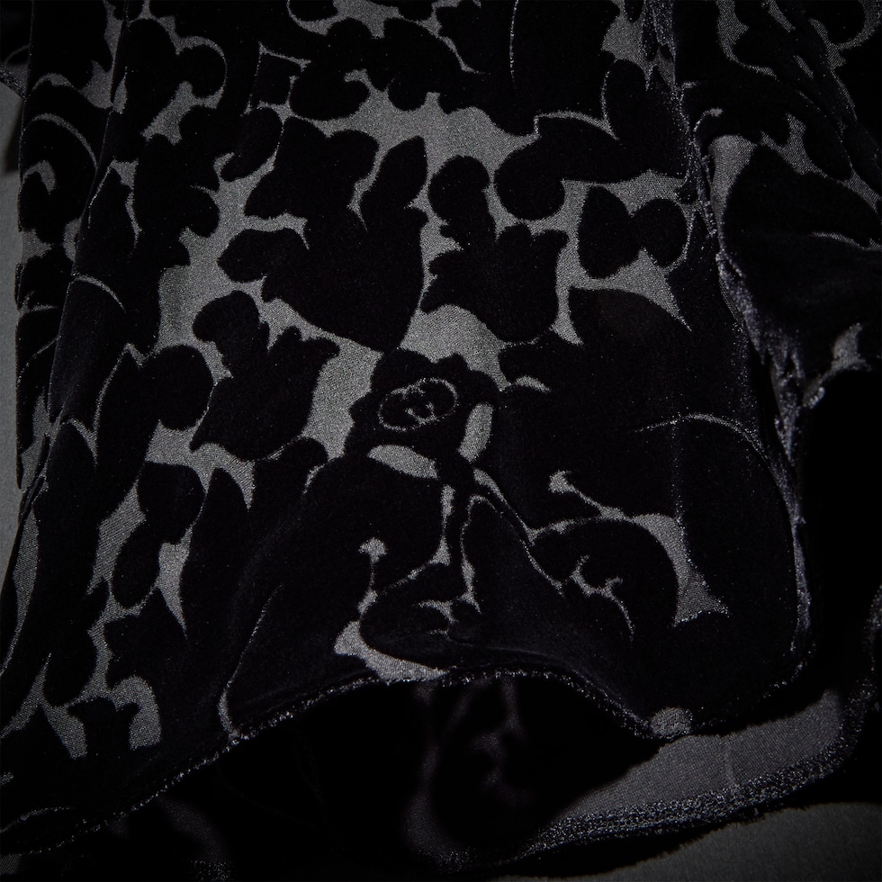 Floral devoré velour dress