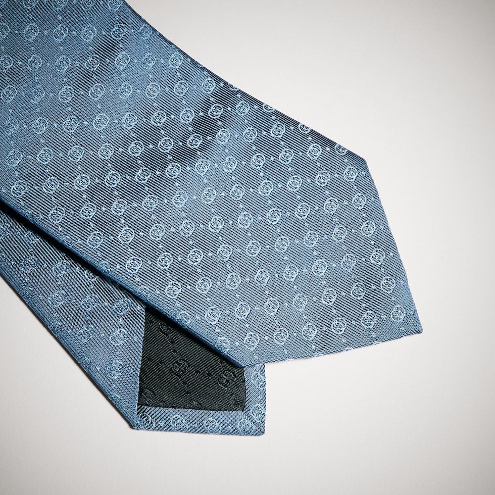 Interlocking G silk jacquard tie