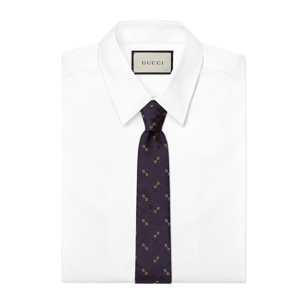 GG silk jacquard tie
