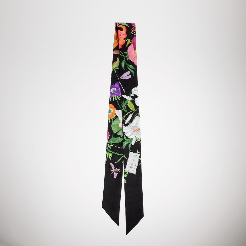 Printed silk twill ribbon