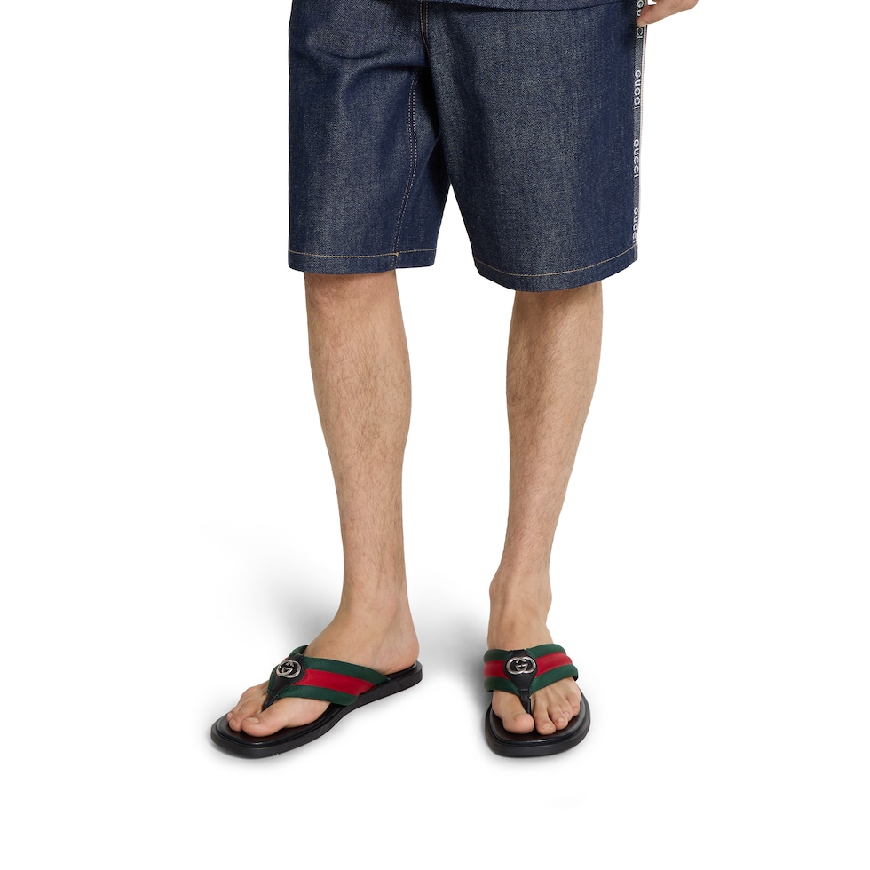 Men's thong sandal with Interlocking G