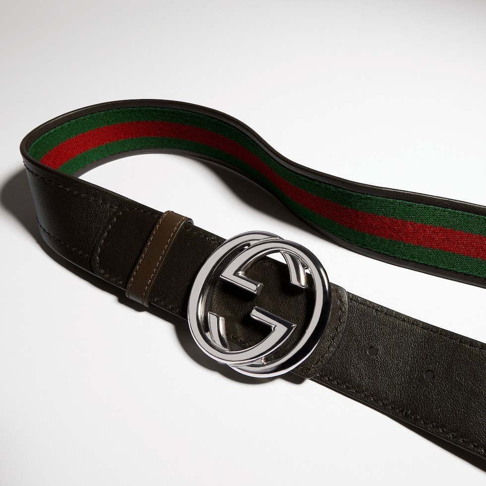 Reversible belt with Interlocking G buckle