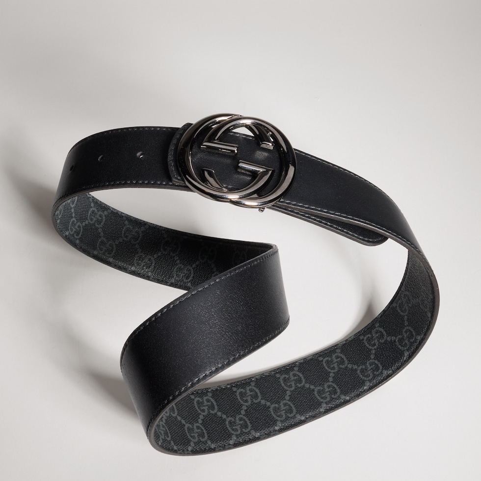 Ceinture réversible avec boucle GG
