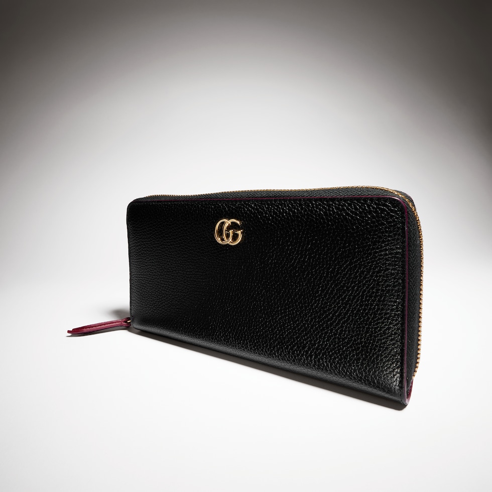 Bi-color GG Marmont zip around wallet