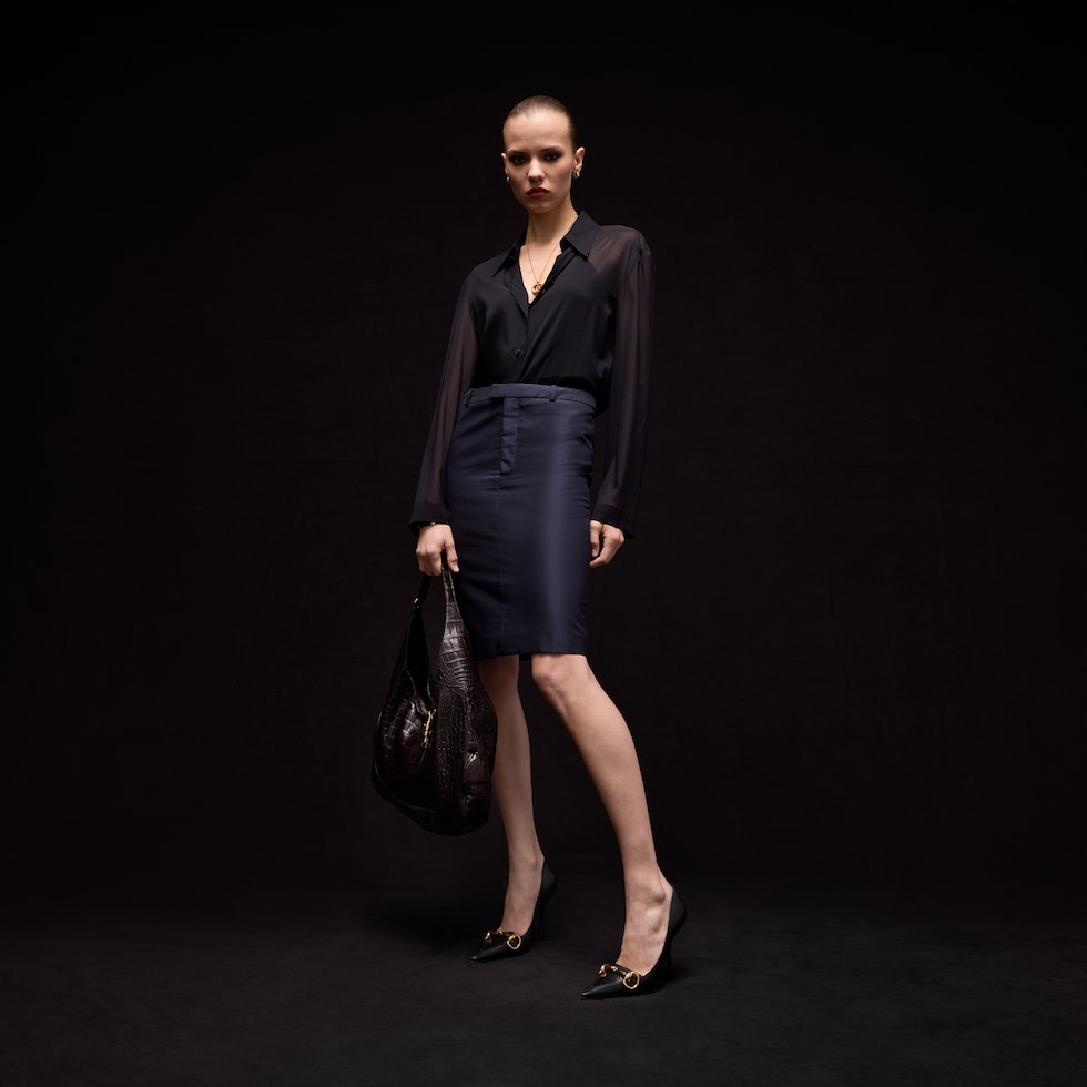 Silk stretch chiffon shirt