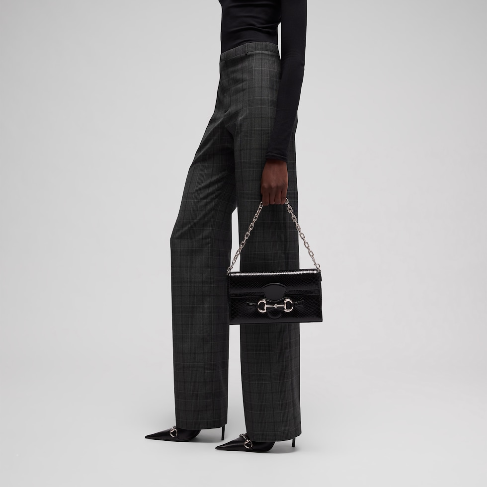 Pantalon en laine fine à carreaux