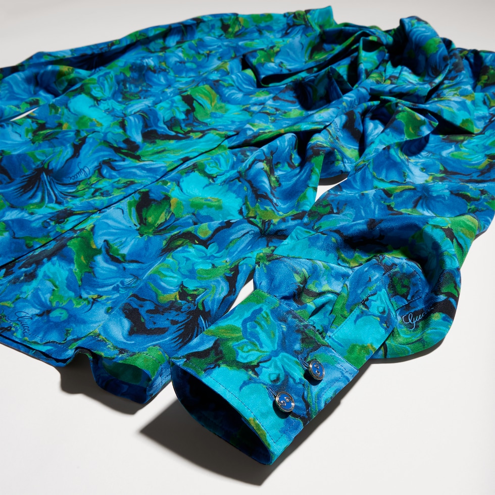 Printed silk crêpe de chine shirt