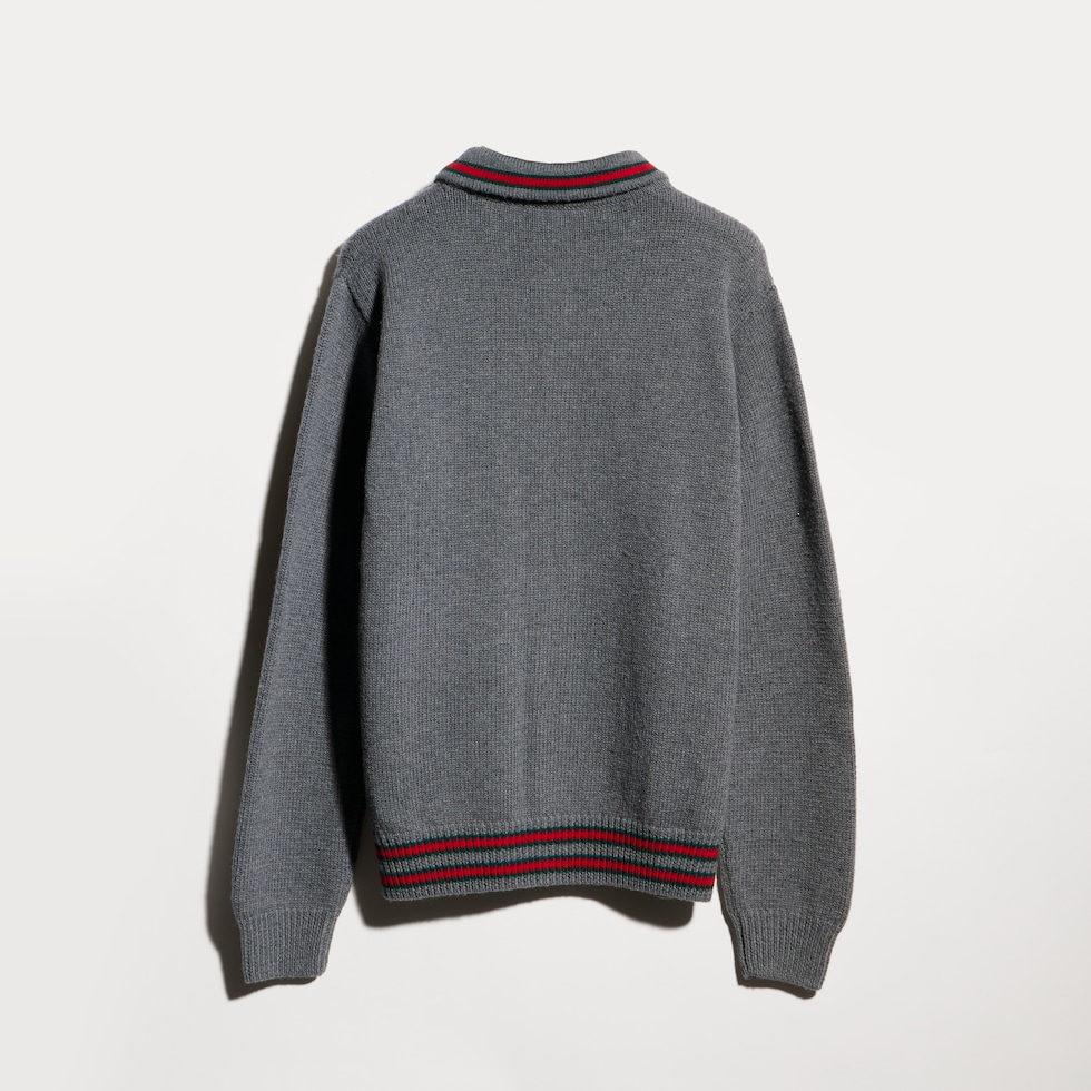 Children's wool polo cardigan