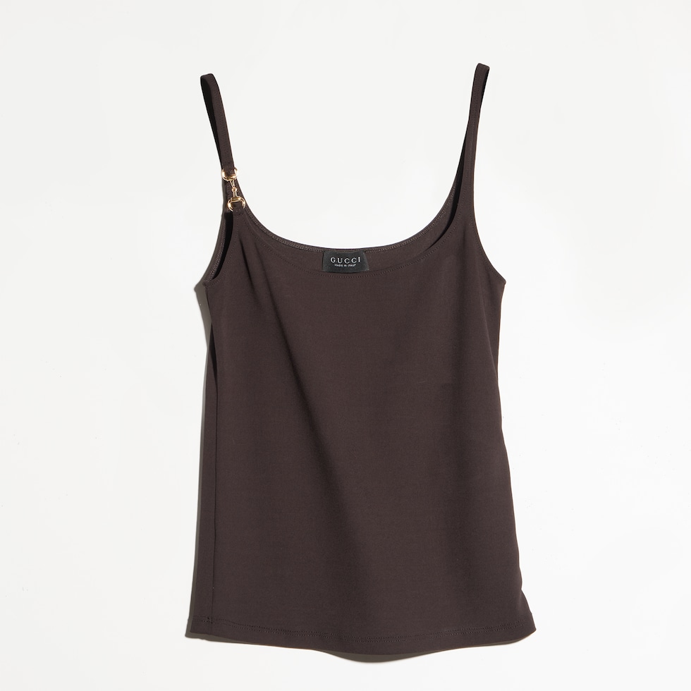 Viscose crêpe jersey top with Horsebit