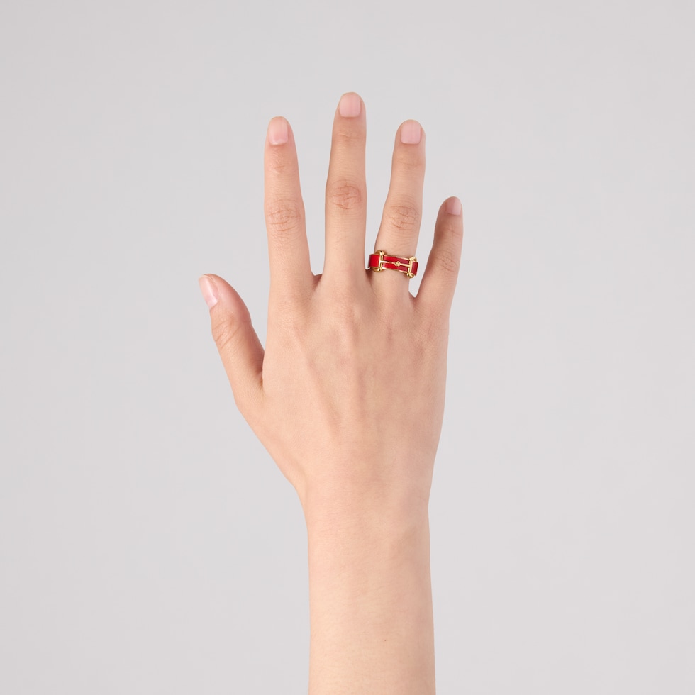 Bague Horsebit avec émail