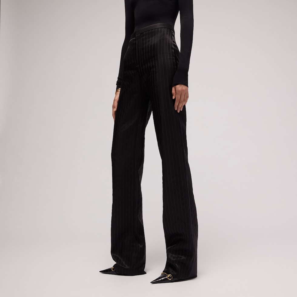 Pantalón de seda y lana de raya diplomática