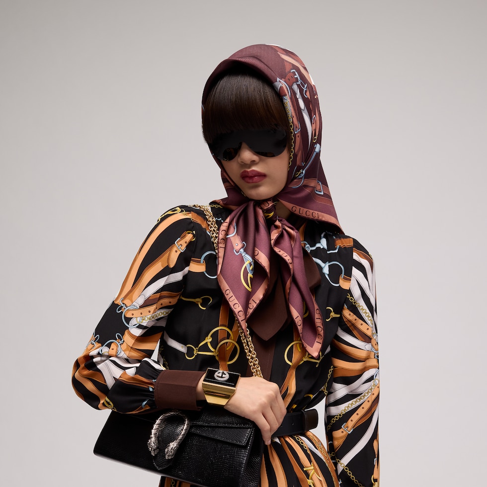 Printed silk twill carré