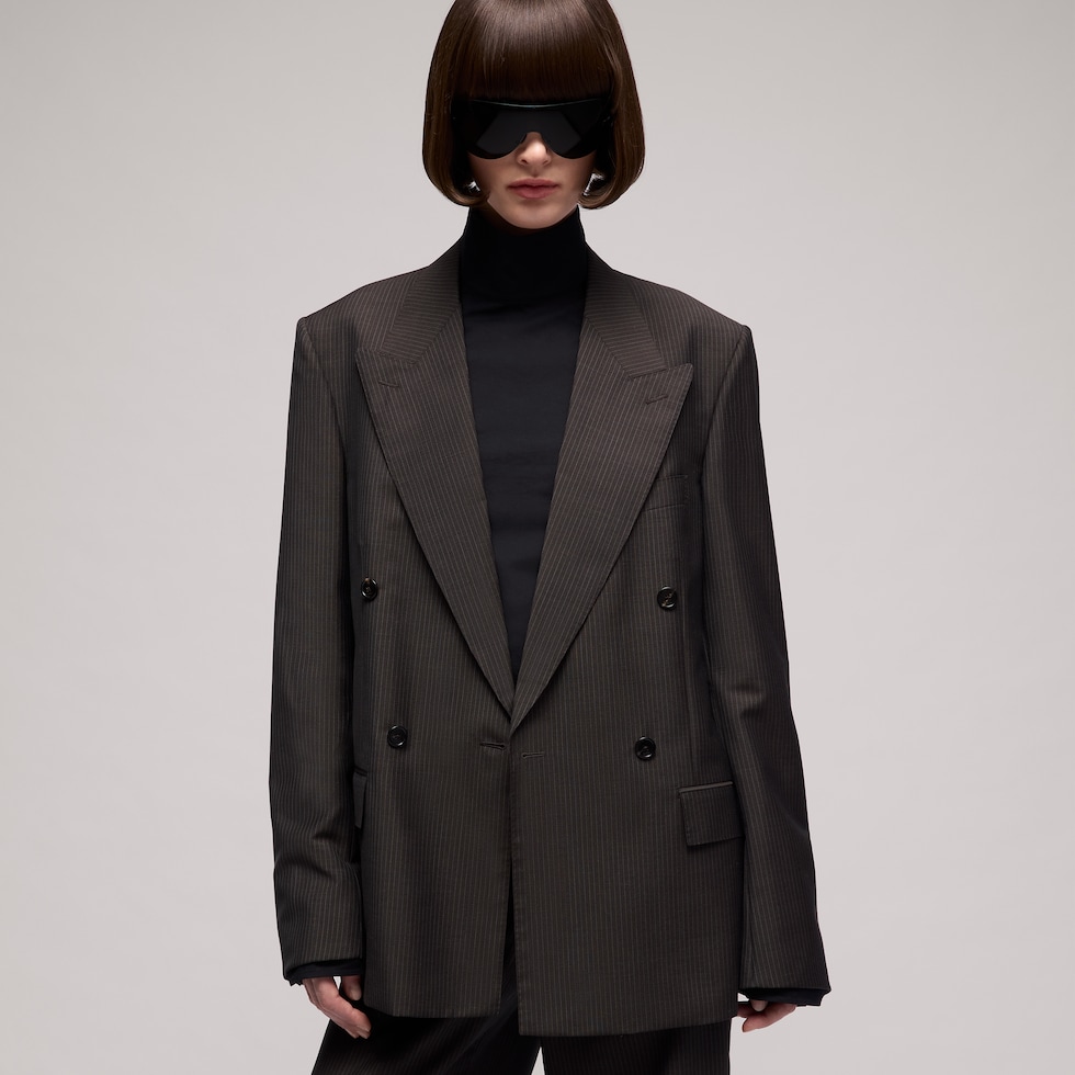 Veste en laine mohair à rayures