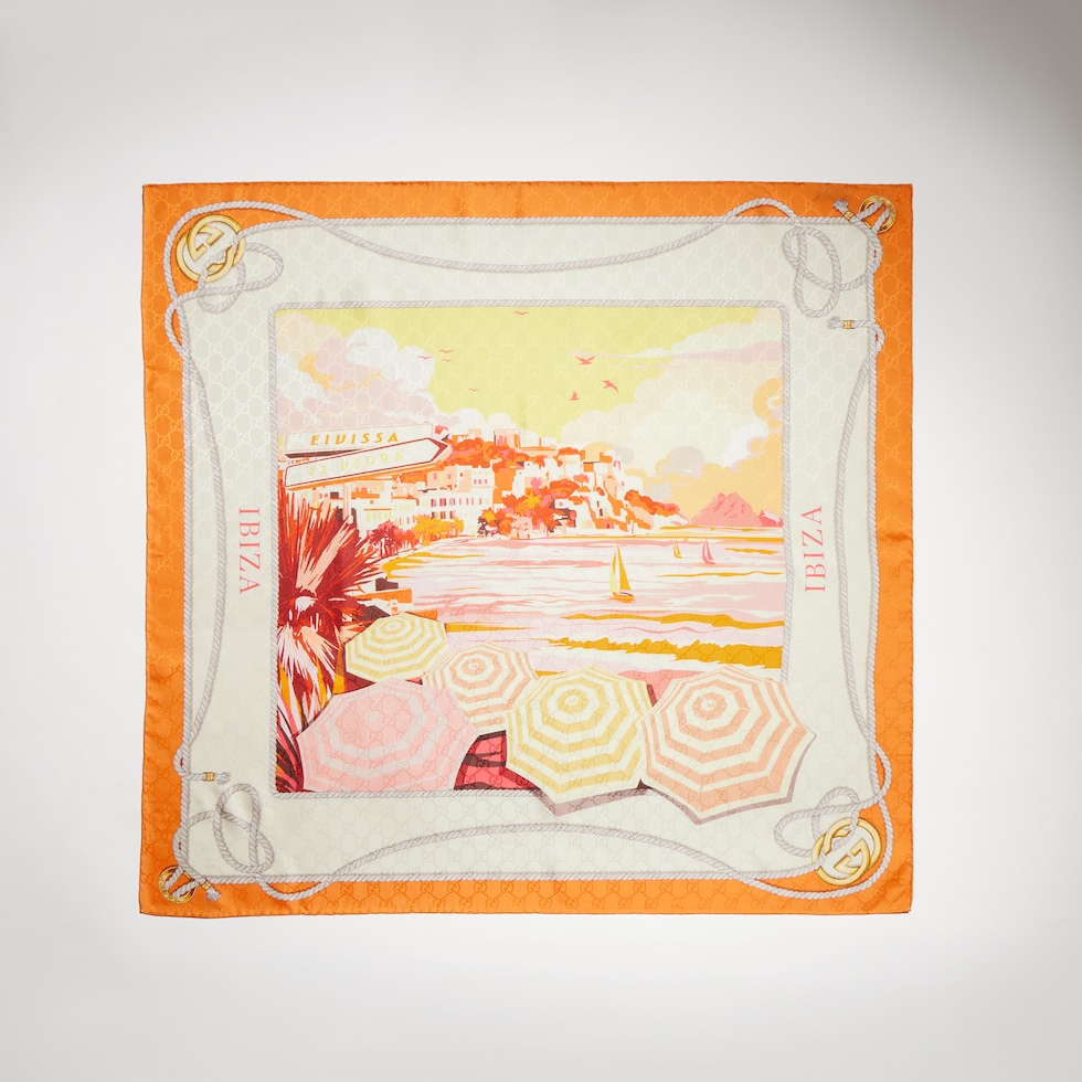 Printed silk carré