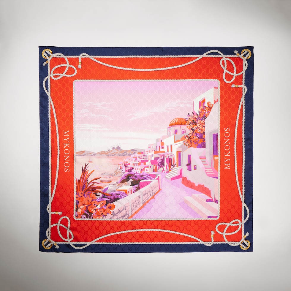 Printed silk carré
