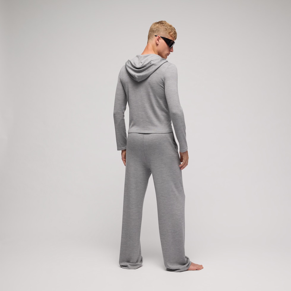 Wool silk blend hooded cardigan