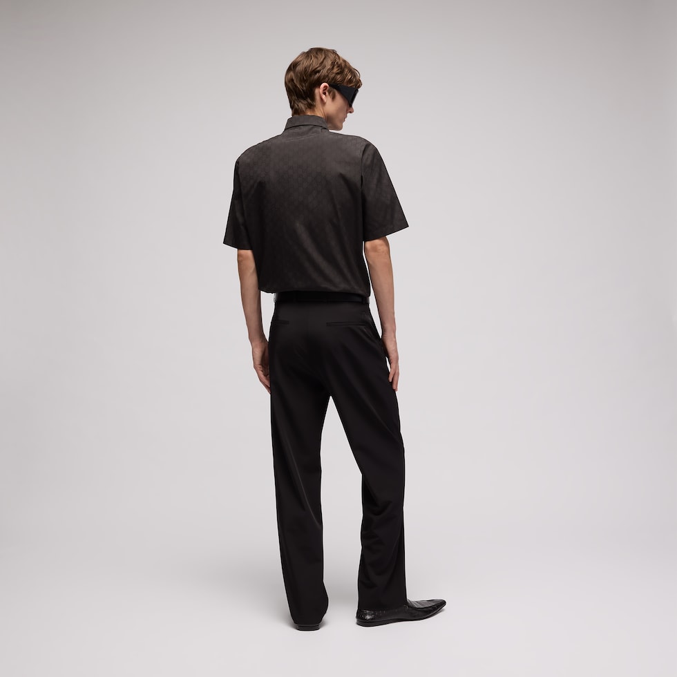 GG cotton poplin zip shirt