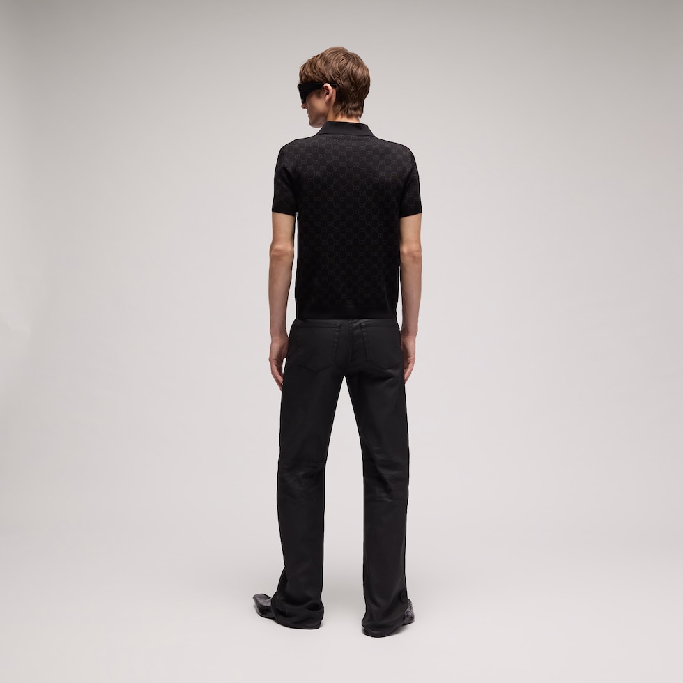 Viscose GG jacquard polo shirt