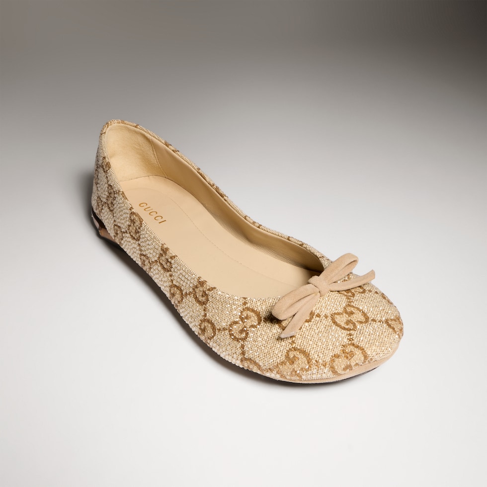 Women's crystal ballerina with bamboo