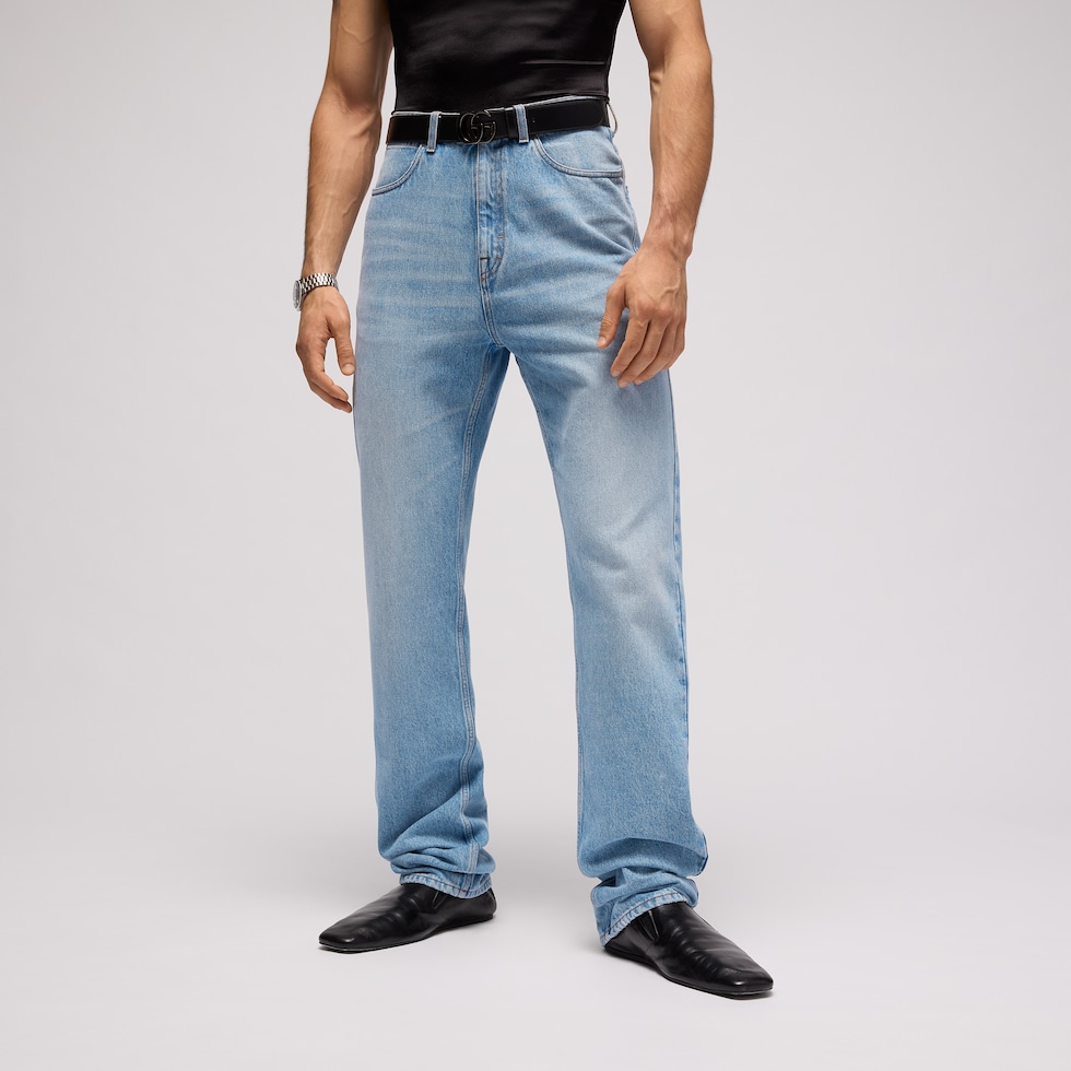 Gebleichte Jeanshose in Stone-Waschung