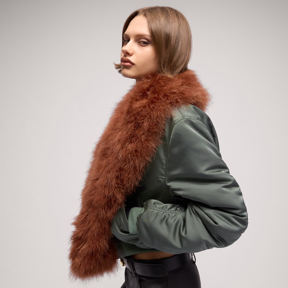 Heavy silk duchesse bomber jacket