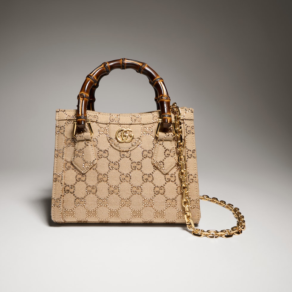 Gucci Diana crystal small tote bag