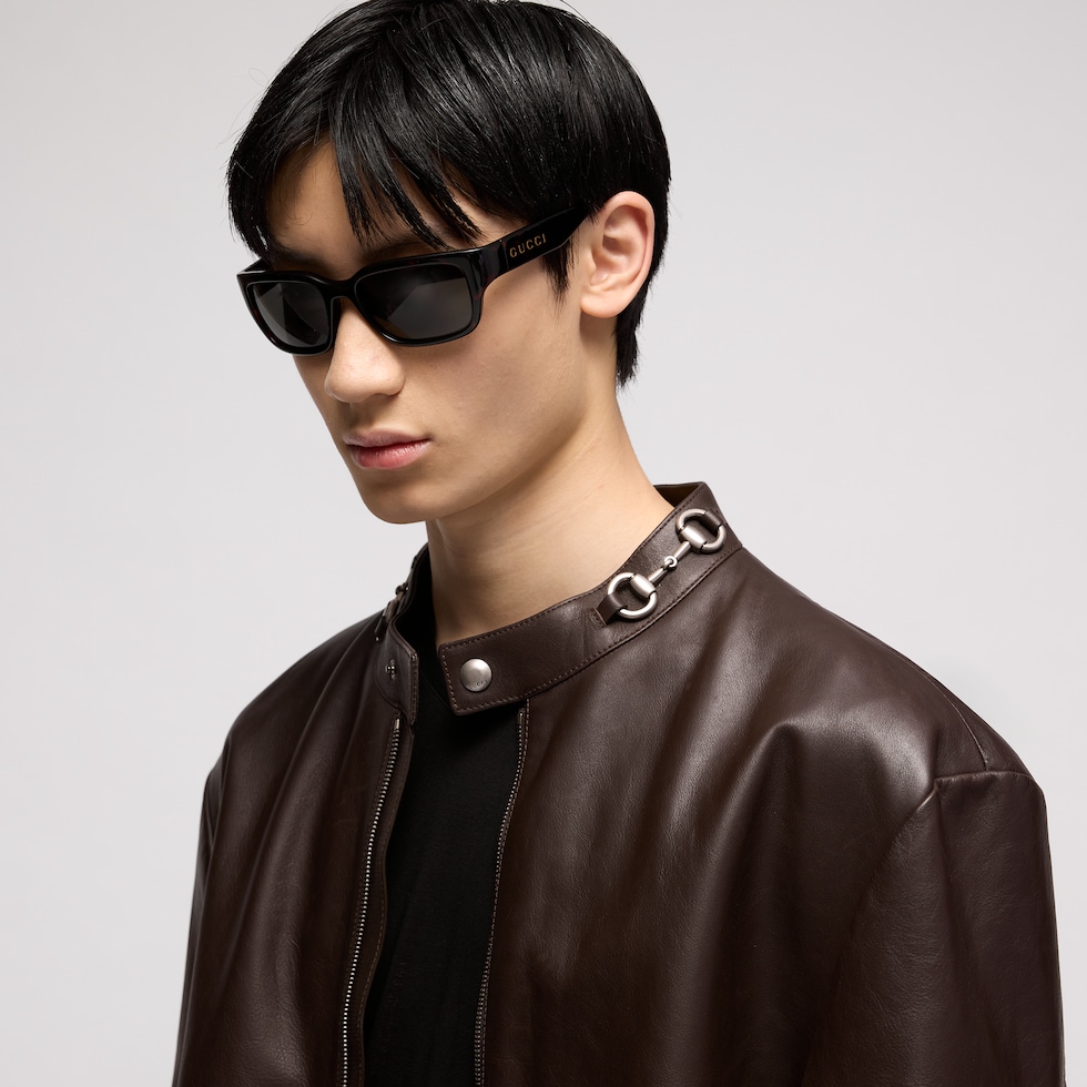Low nose bridge fit rectangular sunglasses