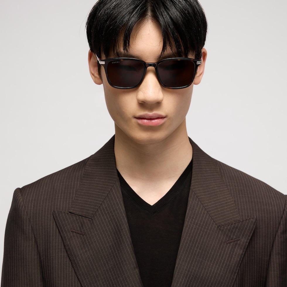 Low nose bridge fit square sunglasses