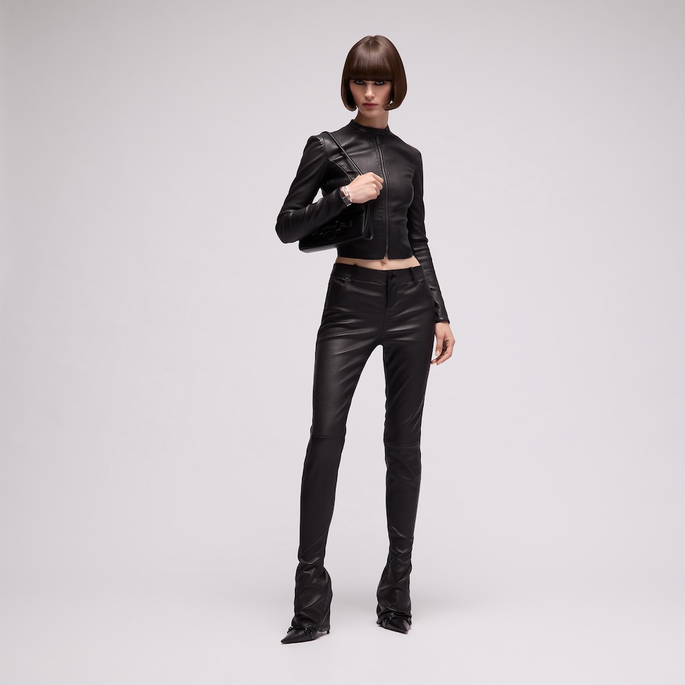 Stretch leather pants