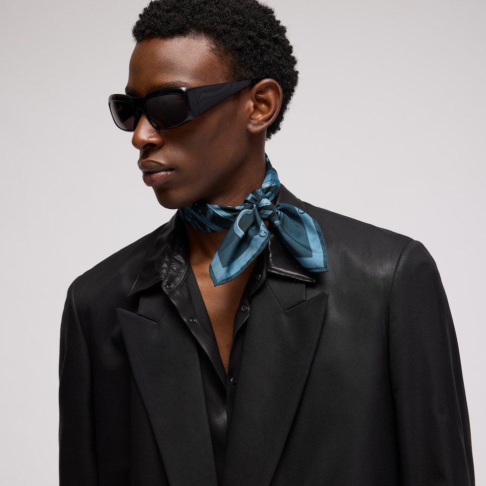 Printed cotton silk pocket square