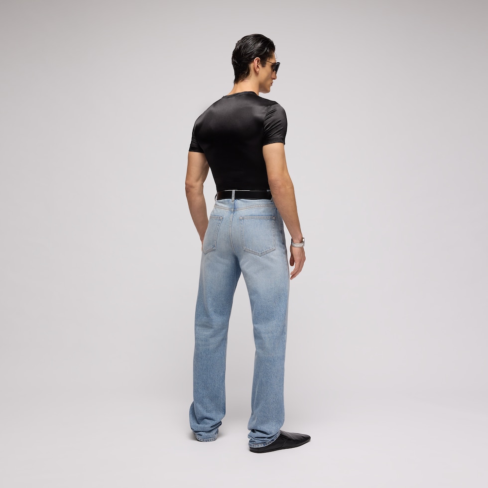 Stretch satin jersey T-shirt