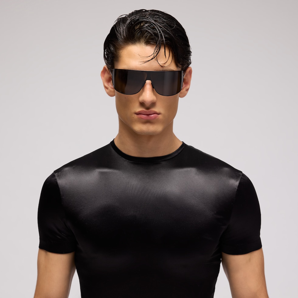 Stretch satin jersey T-shirt