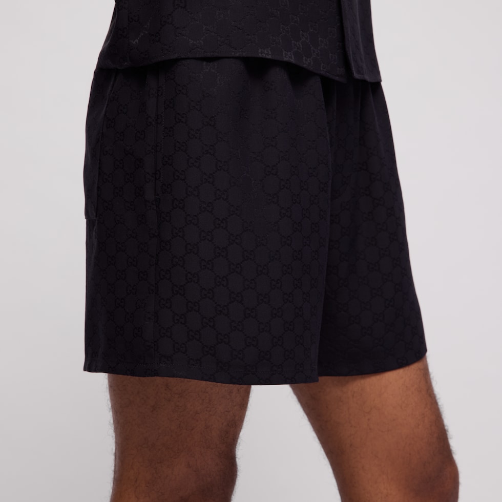 Shorts in seta jacquard GG