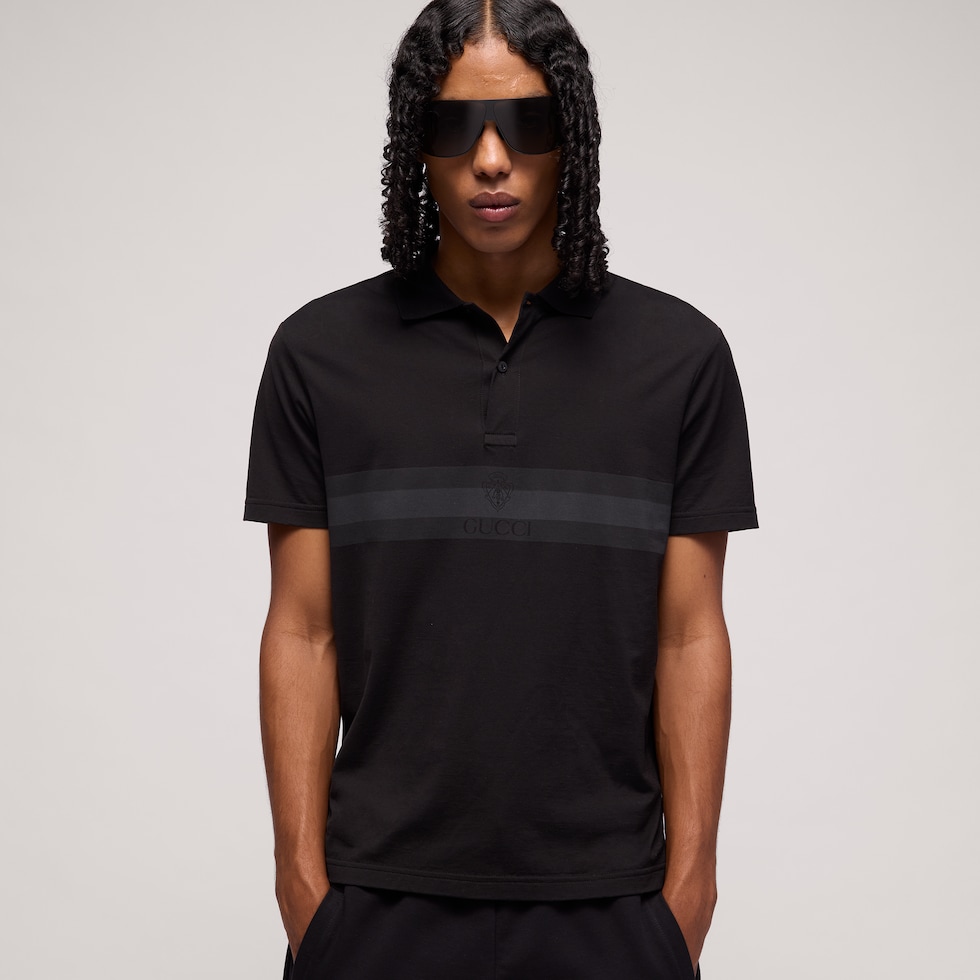 Poloshirt aus Baumwolljersey mit Print