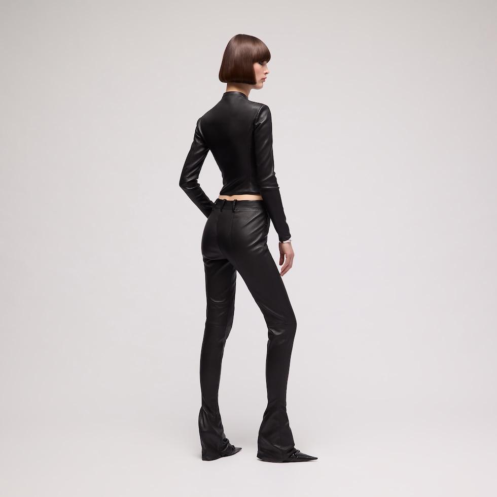 Lightweight stretch leather jacket